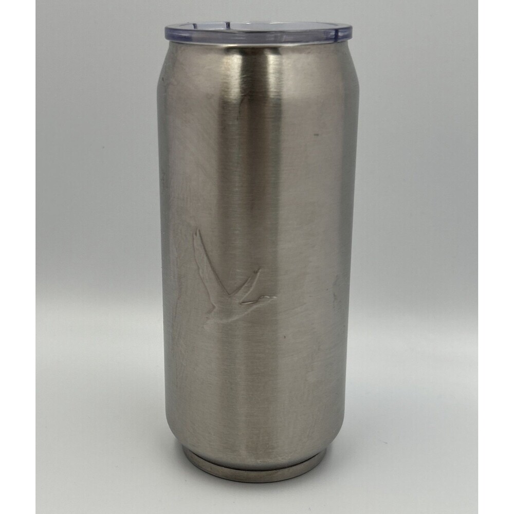 Grey Goose Vodka Stainless Steel Can Tumbler Cup Clear Lid Embossed Logo